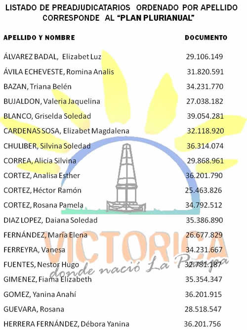 preadjudicatarios de viviendas